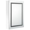 Armario De Baño Con Espejo Led Blanco Brillante 50x13x70 Cm