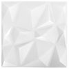 Paneles De Pared 3d 12 Unidades Blanco Diamantes 3 M² 50x50 Cm