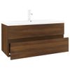 Mueble De Baño Con Lavabo Madera Contrachapada Marrón Roble