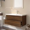 Mueble De Baño Con Lavabo Madera Contrachapada Marrón Roble