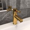 Grifo Para Lavabo De Baño Acabado Dorado 130x176 Mm