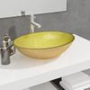 Lavabo De Vidrio Dorado 50x37x14 Cm