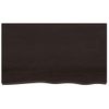 Encimera Baño Madera Maciza Tratada Marrón Oscuro 100x60x2 Cm