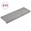 Alfombras De Peldaños De Escalera 15 Uds Gris Claro 65x21x4 Cm