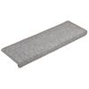 Alfombras De Peldaños De Escalera 15 Uds Gris Claro 65x21x4 Cm