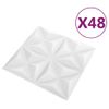 Paneles De Pared 3d 48 Unidades Blanco Origami 12 M² 50x50 Cm