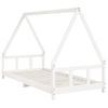 Estructura De Cama Para Niños Madera De Pino Blanco 90x200 Cm