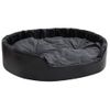 Cama De Perros Felpa Y Cuero Sintético Gris Oscuro 99x89x21 Cm