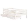 Estructura Cama Niños Con Cajones Madera Pino Blanco 70x140 Cm