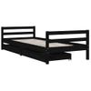 Estructura De Cama Niños Con Cajones Madera Pino Negro 90x200cm