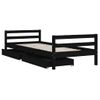 Estructura De Cama Niños Con Cajones Madera Pino Negro 90x200cm