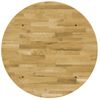 Superficie De Mesa Redonda Madera Maciza De Roble 44 Mm 800 Mm