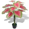 Planta Caladium Artificial Con Macetero 85 Cm Verde