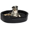 Cama Para Perros Felpa Y Cuero Sintético Negra 90x79x20 Cm