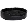 Cama Para Perros Felpa Y Cuero Sintético Negra 90x79x20 Cm