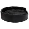 Cama Para Perros Felpa Y Cuero Sintético Negra 90x79x20 Cm