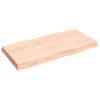 Tablero De Mesa Madera Maciza Borde Natural 80x40x(2-6) Cm