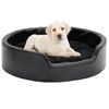 Cama Para Perros Felpa Y Cuero Sintético Negra 69x59x19 Cm