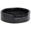 Cama Para Perros Felpa Y Cuero Sintético Negra 69x59x19 Cm