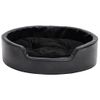 Cama Para Perros Felpa Y Cuero Sintético Negra 69x59x19 Cm