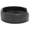 Cama Para Perros Felpa Y Cuero Sintético Negra 69x59x19 Cm