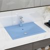 Lavabo De Lujo Con Grifo Cerámica 60x46 Cm Azul Claro