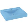 Lavabo De Lujo Con Grifo Cerámica 60x46 Cm Azul Claro