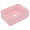 Lavabo De Lujo De Cerámica Rosa Mate 41x30x12 Cm