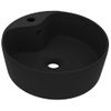 Lavabo Lujoso Con Rebosadero Cerámica Negro Mate 36x13 Cm