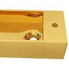 Lavabo Con Rebosadero 49x25x15 Cm Cerámica Dorado