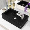 Lavabo Con Agujero Grifo Rectangular Cerámica 46x25,5x12 Negro