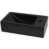 Lavabo Con Agujero Grifo Rectangular Cerámica 46x25,5x12 Negro