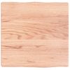 Tablero Mesa Madera Tratada Borde Natural Marrón 40x40x(2-4) Cm