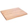 Tablero Mesa Madera Tratada Borde Natural Marrón 60x50x(2-4) Cm