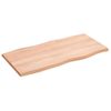 Tablero Mesa Madera Tratada Roble Borde Natural 80x40x2 Cm