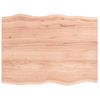 Tablero Mesa Madera Tratada Roble Borde Natural 80x60x2 Cm