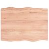 Tablero Mesa Madera Tratada Borde Natural Marrón 80x60x(2-6) Cm