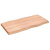 Tablero Mesa Madera Tratada Borde Natural Marrón 100x50x(2-6)cm