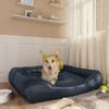 Cama Para Perros De Cuero Sintético Azul Oscuro 80x68x23 Cm