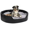 Cama Para Perros Felpa Y Cuero Sintético Negro Gris 99x89x21 Cm