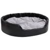 Cama Para Perros Felpa Y Cuero Sintético Negro Gris 99x89x21 Cm