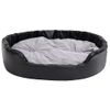 Cama Para Perros Felpa Y Cuero Sintético Negro Gris 99x89x21 Cm