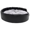 Cama Para Perros Felpa Y Cuero Sintético Negro Gris 99x89x21 Cm