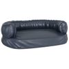 Cama Para Perros De Espuma Cuero Sintético Azul Oscuro 60x42 Cm