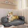 Cama Para Perros De Espuma Cuero Sintético Gris 88x65 Cm