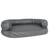 Cama Para Perros De Espuma Cuero Sintético Gris 88x65 Cm