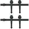 Guías Con Carril Para Puerta Corredera 2 Uds 183 Cm Acero Negro