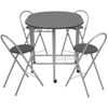 Conjunto De Comedor Plegable 5 Piezas Mdf Negro