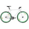 Bicicleta De Piñón Fijo Blanco Y Verde 700c 51 Cm