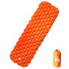 Colchón Inflable De Camping Para 1 Persona Naranja 190x58x6 Cm